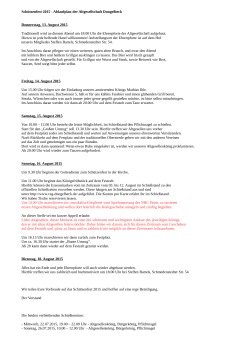 Schützenfest 2015 - Ablaufplan der Altgesellschaft Dungelbeck