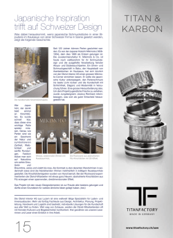Japanische Inspiration trifft auf Schweizer Design TITAN KARBO