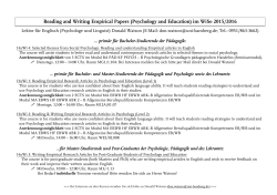Reading and Writing Empirical Papers (Psychology and Education