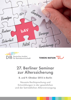 27. Berliner Seminar zur Alterssicherung