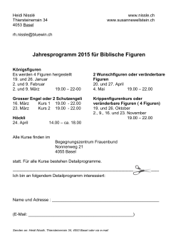 Jahresprogramm 2015 f&uuml;r Biblische Figuren