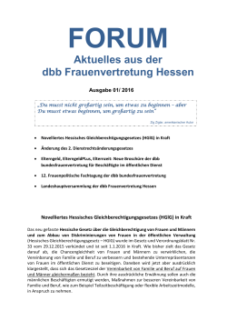Forum dbb frauen hessen 01 2016 - VDL | Verband der Lehrer Hessen
