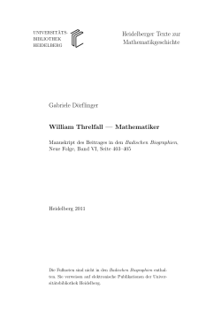 Heidelberger Texte zur Mathematikgeschichte Gabriele D&ouml;rflinger