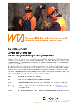 Halbtagesseminar &bdquo;Unter die Oberfl&auml;che&ldquo;