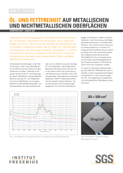 &ouml;l- und fettfreiheit auf metallischen und nichtmetallischen oberfl&auml;chen