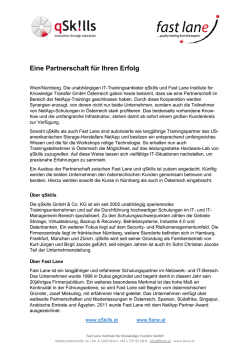 Eine Partnerschaft f&uuml;r Ihren Erfolg