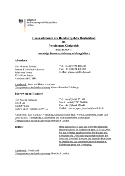 Honorarkonsuln der Bun Aberdeen Barrow upon Humber Belfast
