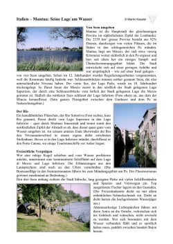 I &ndash; Mantua: Seine Lage am Wasser