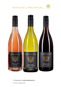 heinrich gies - unsere weine 2015