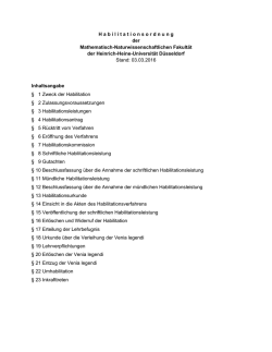 Habilitationsordnung - Mathematisch