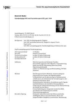 Heinrich Bader - vpsz - verein psychoanalytische Sozialarbeit Z&uuml;rich