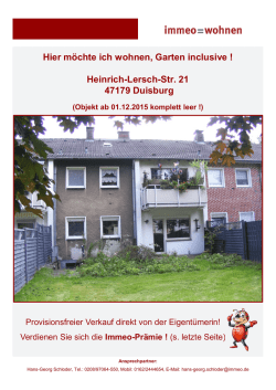 Hier m&ouml;chte ich wohnen, Garten inclusive ! Heinrich-Lersch