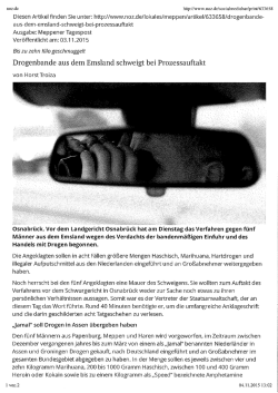 Drogenbande aus dem Emsland schweigt bei Prozessauftakt