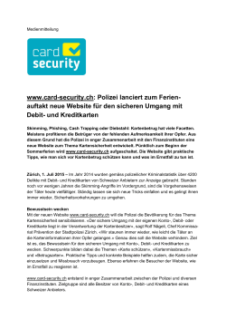www.card-security.ch: Polizei lanciert zum Ferien