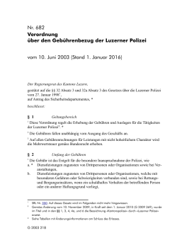 Verordnung über den Gebührenbezug der Luzerner Polizei