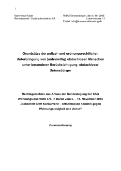 Grunds&auml;tze der polizei- und ordnungsrechtlichen Unterbringung von