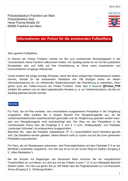 Fan-Information der Polizei Frankfurt