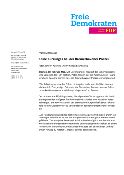 Keine Kürzungen bei der Bremerhavener Polizei
