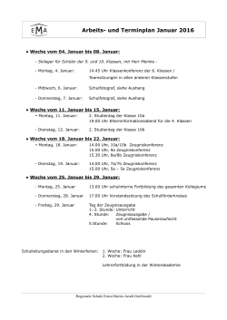 Arbeits- und Terminplan Januar 2016 - Ernst-Moritz