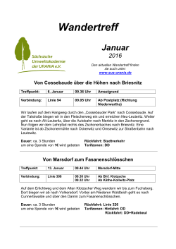 Januar 2016 - S&auml;chsische Umweltakademie der URANIA eV