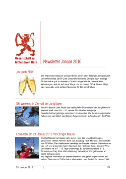 Mittellöwen Newsletter Januar 2016