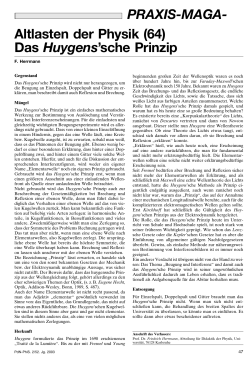 PRAXIS-MAGA- Altlasten der Physik (64) Das Huygens`sche Prinzip