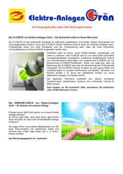 Im Prinzip geht alles, aber ohne Strom geht nichts! - Elektro