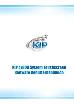 KIP c7800 System Touchscreen Software Benutzerhandbuch