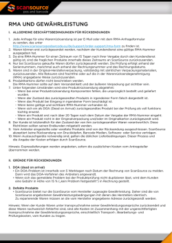 Informieren Sie sich &uuml;ber unsere RMA-Richtlinien