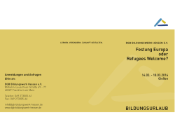 Festung Europa oder Refugees Welcome?