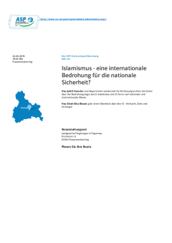 Islamismus - eine internationale Bedrohung f&uuml;r die nationale