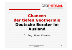 Chancen der tiefen Geothermie Deutsche Berater im Ausland