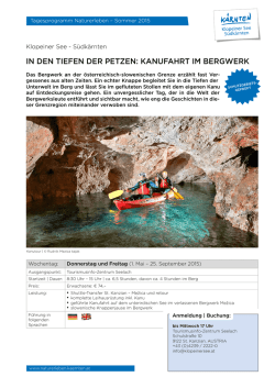 IN DEN TIEFEN DER PETZEN: KANUFAHRT IM BERGWERK