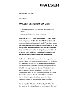 WALSER übernimmt SIX GmbH