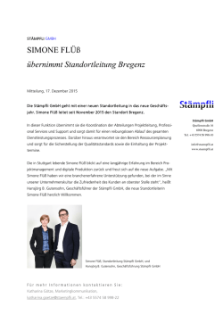 SIMONE FLÜß übernimmt Standortleitung Bregenz