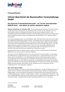 Infront &uuml;bernimmt die BusinessRun Veranstaltungs GmbH