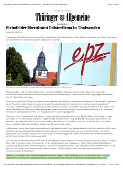 Eichsfelder übernimmt Polsterfirma in Thalwenden – Eichsfeld