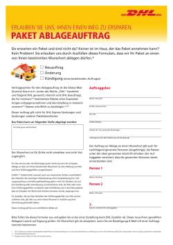 paket ablageauftrag - DHL Paket &Ouml;sterreich