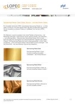 Sponsoring-Pakete: Gold, Silber, Bronze – und das Starter