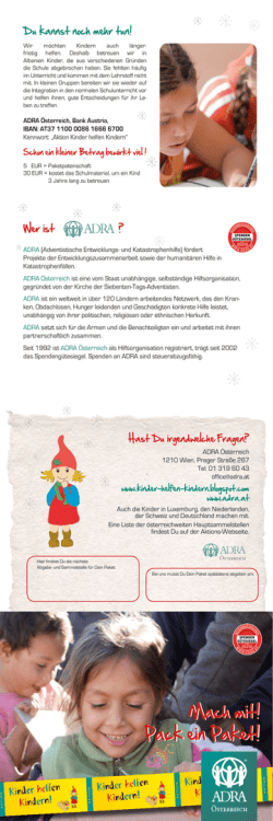Mach mit! Pack ein Paket! Mach mit! Pack ein Paket!