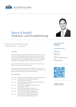 Marco P. Rudolf Verkaufs- und Projektleitung