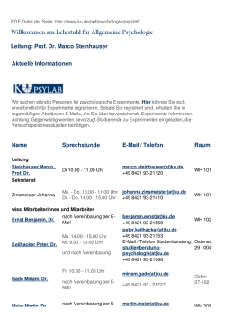 Leitung: Prof. Dr. Marco Steinhauser Aktuelle Informationen Name