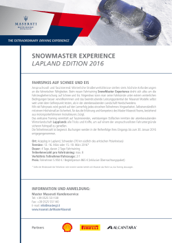 SNOWMASTER EXPERIENCE LAPLAND EDitioN 2016