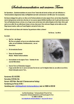 Seelenkommunikation mit unseren Tieren