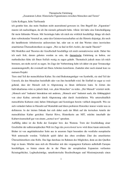 Historische Figurationen zwischen Menschen und Tieren