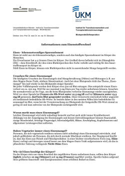 Informationen zum Eisenstoffwechsel