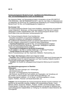 ED 76 Fachpsychologische/r Berater/in-Coach