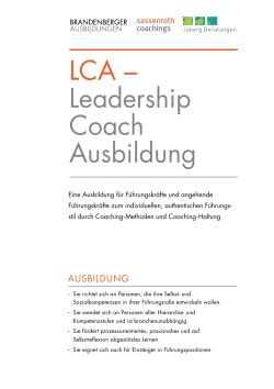 LCA – Leadership Coach Ausbildung