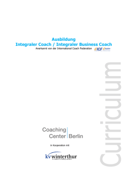 Ausbildung Integraler Coach / Integraler Business Coach