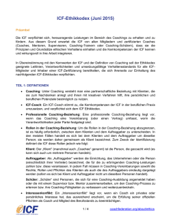 ICF-Ethikkodex (Juni 2015) - International Coach Federation
